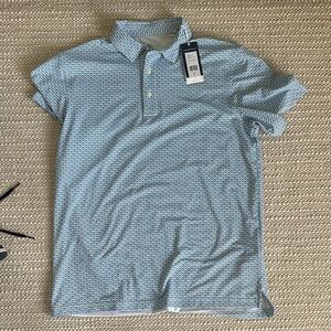 Vineyard Vines Light Blue Geometric Polo